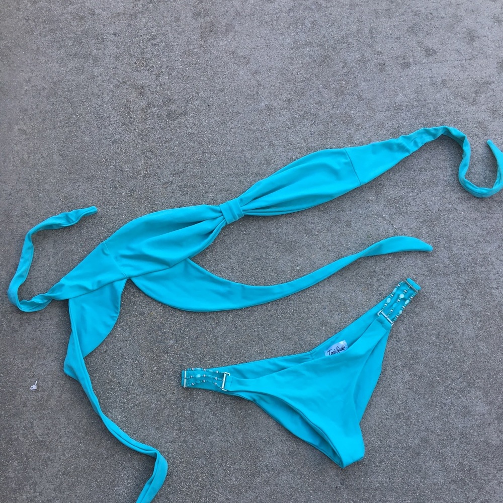 Turquoise Jeweled Multi-Way Bathing Suit